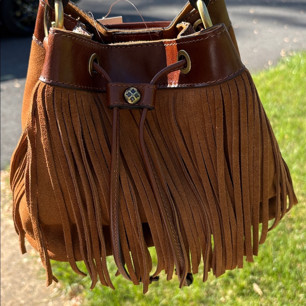 NWT Patricia Nash Elisa Suede Fringe Bucket bag purse - Picture 2 of 12